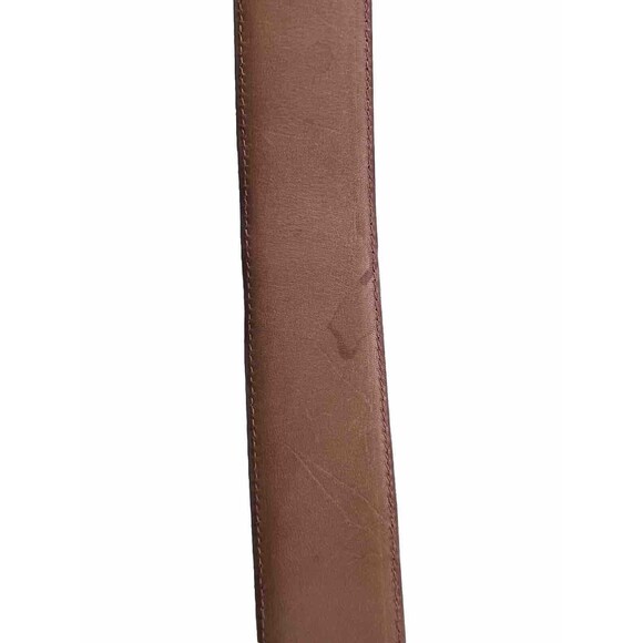 COACH LEATHER BELT D Ring BRASS BUCKLE # 8500 TAUPE COLOR SIZE M Made In USA - Picture 2 of 13